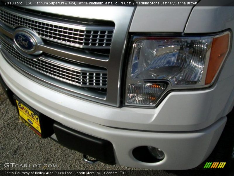 White Platinum Metallic Tri Coat / Medium Stone Leather/Sienna Brown 2010 Ford F150 Platinum SuperCrew 4x4