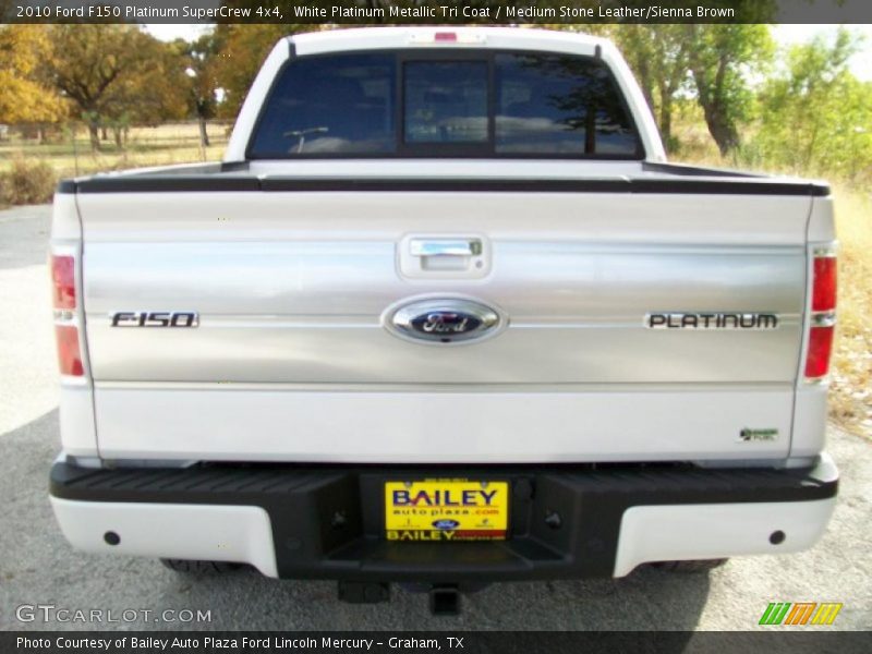 White Platinum Metallic Tri Coat / Medium Stone Leather/Sienna Brown 2010 Ford F150 Platinum SuperCrew 4x4