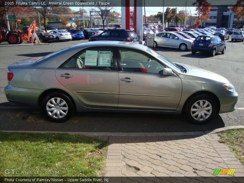 Mineral Green Opalescent / Taupe 2005 Toyota Camry LE
