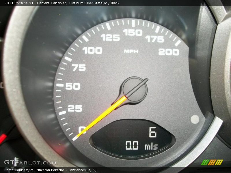 Platinum Silver Metallic / Black 2011 Porsche 911 Carrera Cabriolet