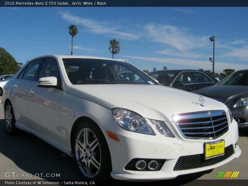 Arctic White / Black 2010 Mercedes-Benz E 550 Sedan