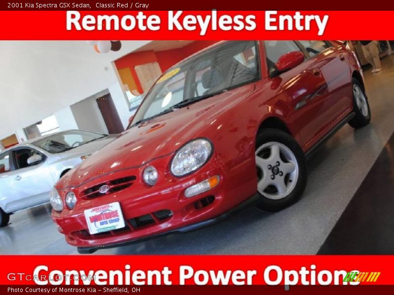 Classic Red / Gray 2001 Kia Spectra GSX Sedan