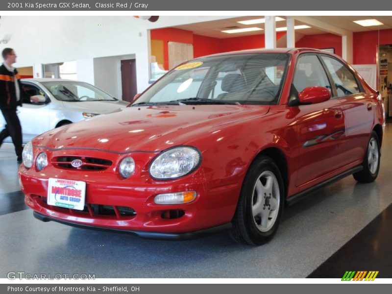 Classic Red / Gray 2001 Kia Spectra GSX Sedan