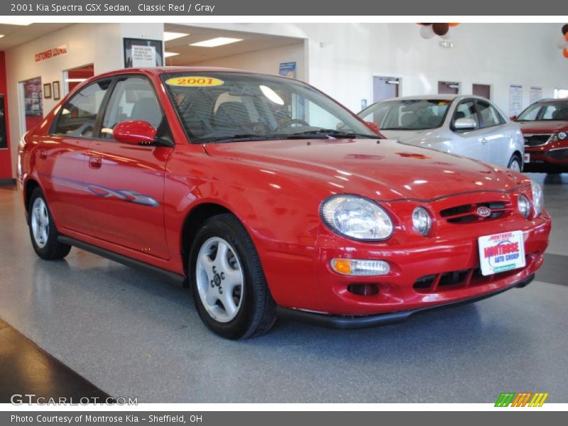Classic Red / Gray 2001 Kia Spectra GSX Sedan