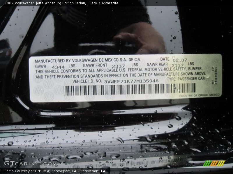Black / Anthracite 2007 Volkswagen Jetta Wolfsburg Edition Sedan