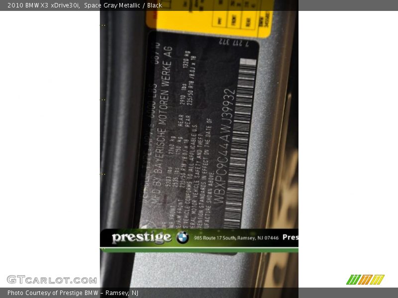 Space Gray Metallic / Black 2010 BMW X3 xDrive30i
