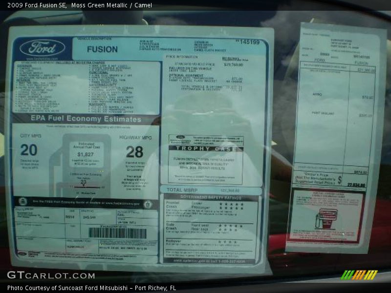 Moss Green Metallic / Camel 2009 Ford Fusion SE