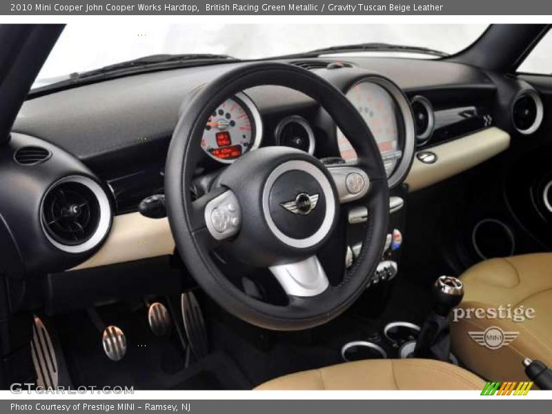 British Racing Green Metallic / Gravity Tuscan Beige Leather 2010 Mini Cooper John Cooper Works Hardtop