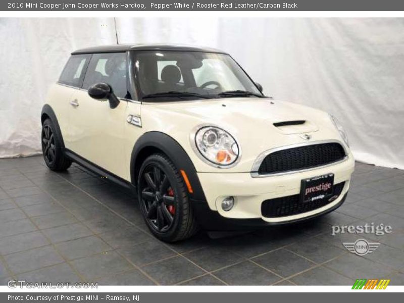 Pepper White / Rooster Red Leather/Carbon Black 2010 Mini Cooper John Cooper Works Hardtop