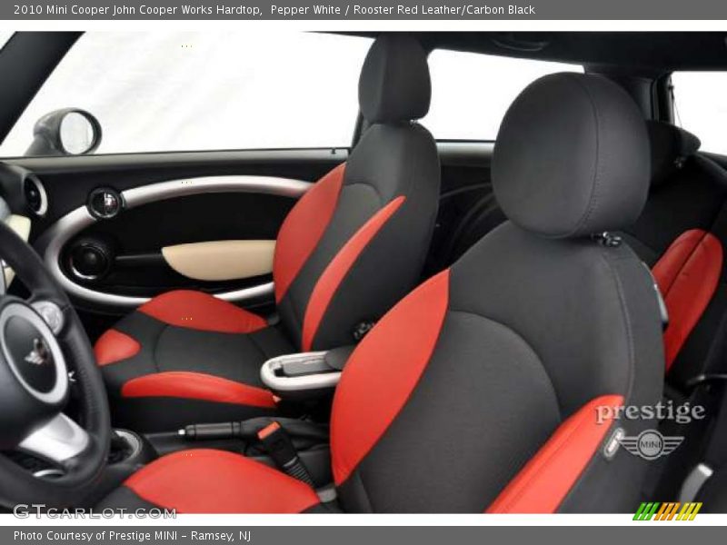 Pepper White / Rooster Red Leather/Carbon Black 2010 Mini Cooper John Cooper Works Hardtop