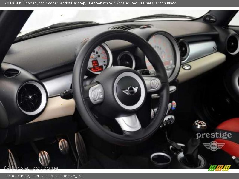 Pepper White / Rooster Red Leather/Carbon Black 2010 Mini Cooper John Cooper Works Hardtop