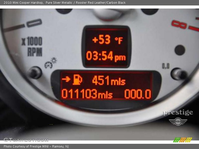 Pure Silver Metallic / Rooster Red Leather/Carbon Black 2010 Mini Cooper Hardtop