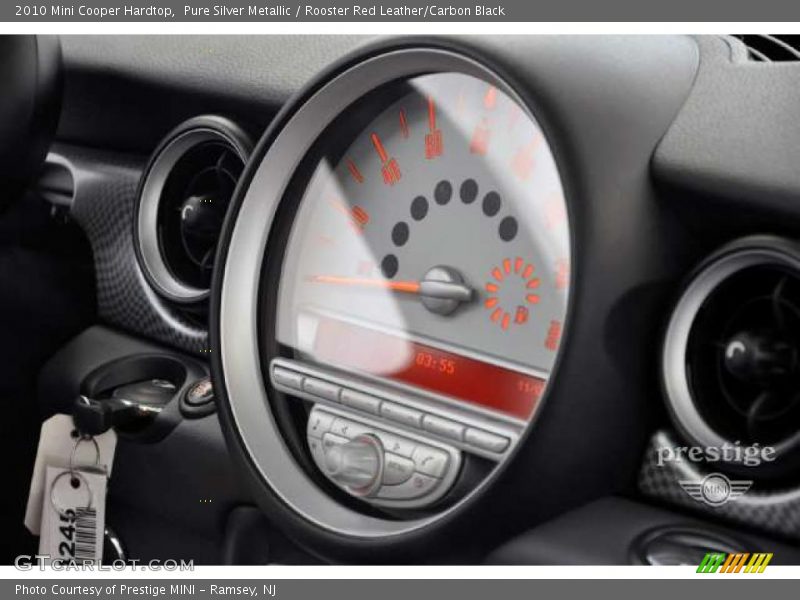 Pure Silver Metallic / Rooster Red Leather/Carbon Black 2010 Mini Cooper Hardtop