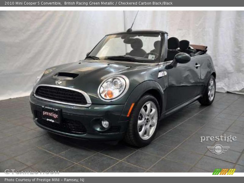 British Racing Green Metallic / Checkered Carbon Black/Black 2010 Mini Cooper S Convertible
