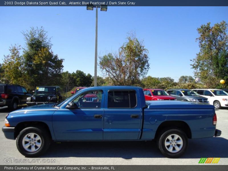 Atlantic Blue Pearlcoat / Dark Slate Gray 2003 Dodge Dakota Sport Quad Cab