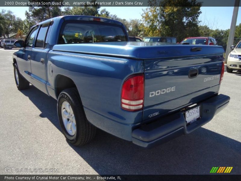 Atlantic Blue Pearlcoat / Dark Slate Gray 2003 Dodge Dakota Sport Quad Cab