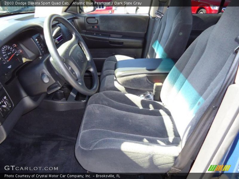 Atlantic Blue Pearlcoat / Dark Slate Gray 2003 Dodge Dakota Sport Quad Cab