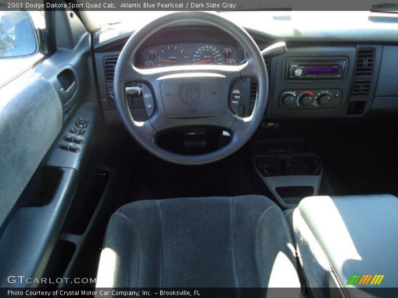 Atlantic Blue Pearlcoat / Dark Slate Gray 2003 Dodge Dakota Sport Quad Cab