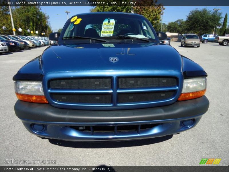 Atlantic Blue Pearlcoat / Dark Slate Gray 2003 Dodge Dakota Sport Quad Cab