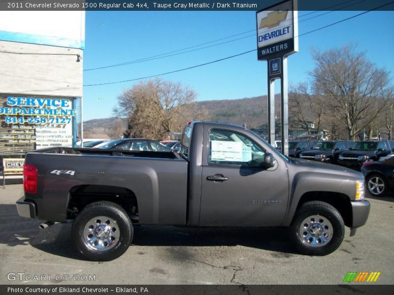 Taupe Gray Metallic / Dark Titanium 2011 Chevrolet Silverado 1500 Regular Cab 4x4