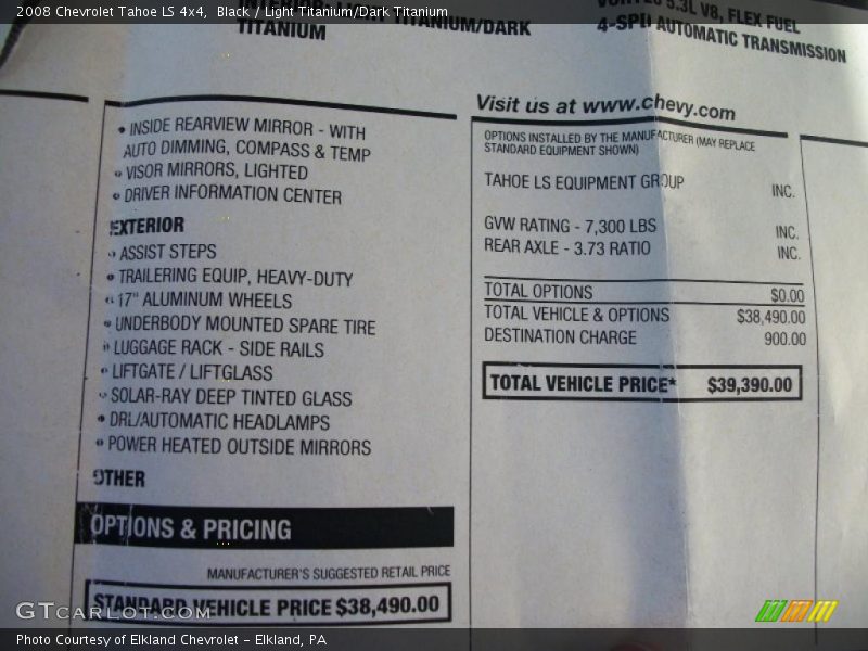 Black / Light Titanium/Dark Titanium 2008 Chevrolet Tahoe LS 4x4