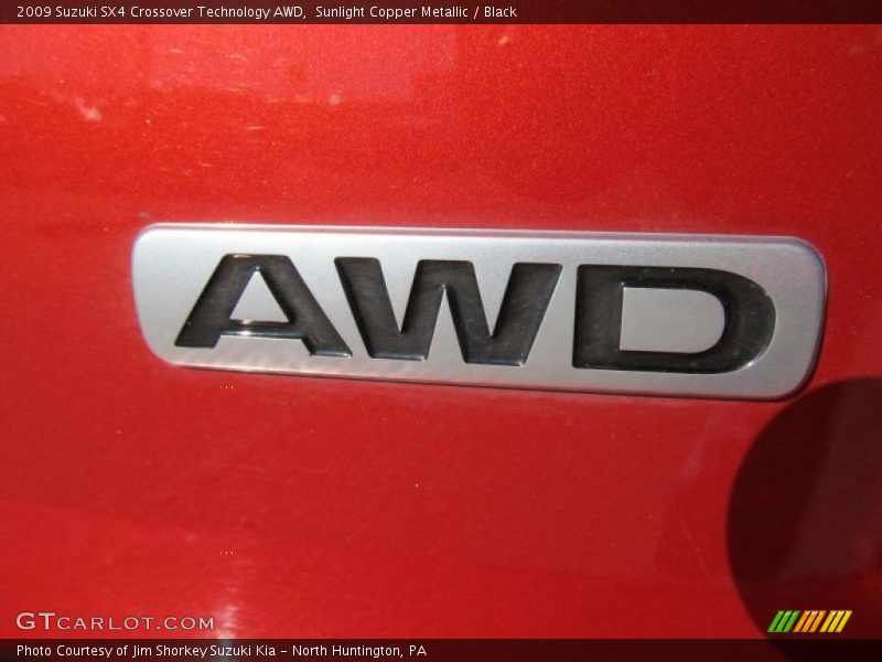 Sunlight Copper Metallic / Black 2009 Suzuki SX4 Crossover Technology AWD