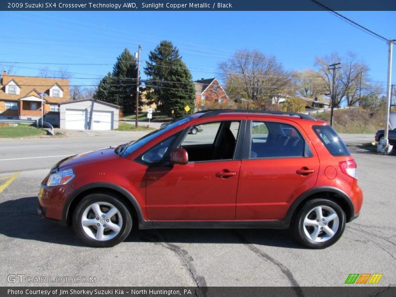 Sunlight Copper Metallic / Black 2009 Suzuki SX4 Crossover Technology AWD