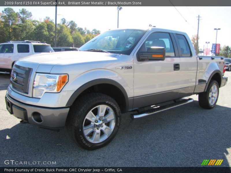 Brilliant Silver Metallic / Black/Medium Stone 2009 Ford F150 FX4 SuperCab 4x4