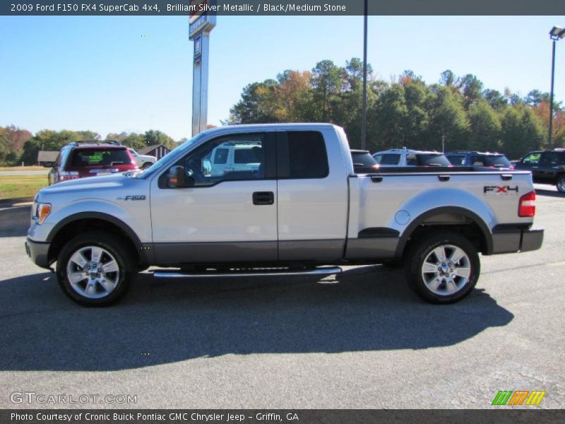 Brilliant Silver Metallic / Black/Medium Stone 2009 Ford F150 FX4 SuperCab 4x4