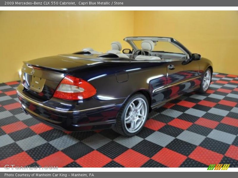 Capri Blue Metallic / Stone 2009 Mercedes-Benz CLK 550 Cabriolet