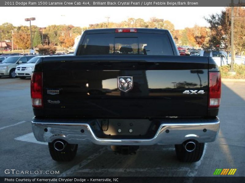 Brilliant Black Crystal Pearl / Light Pebble Beige/Bark Brown 2011 Dodge Ram 1500 Laramie Crew Cab 4x4