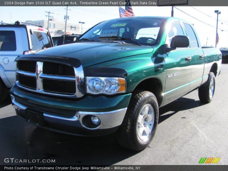 Timberline Green Pearl Coat / Dark Slate Gray 2004 Dodge Ram 1500 SLT Quad Cab 4x4