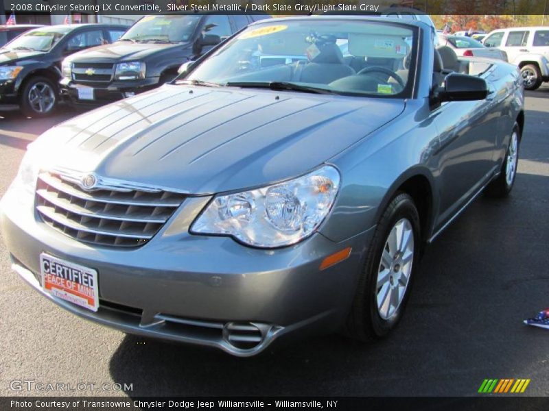 Silver Steel Metallic / Dark Slate Gray/Light Slate Gray 2008 Chrysler Sebring LX Convertible