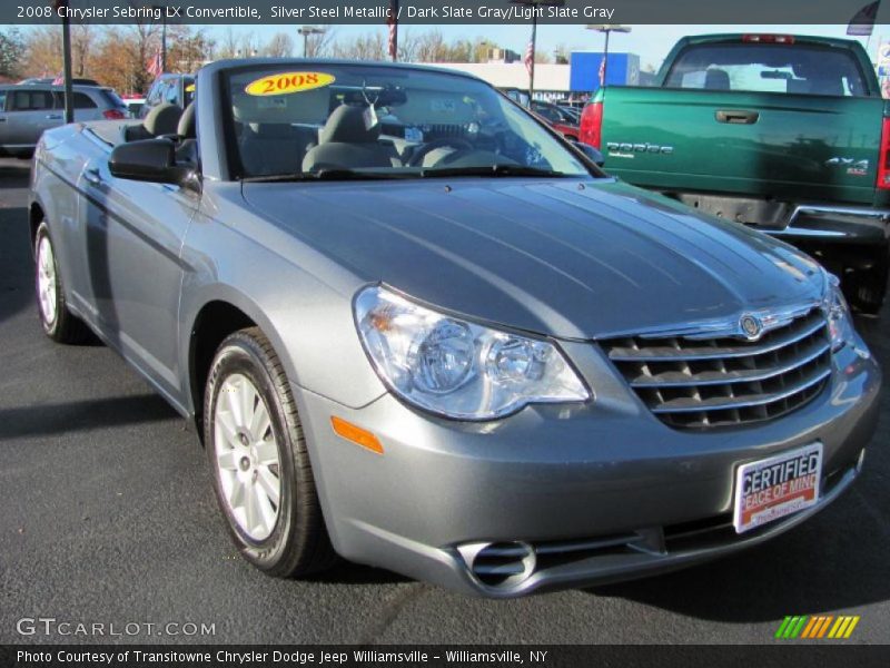 Silver Steel Metallic / Dark Slate Gray/Light Slate Gray 2008 Chrysler Sebring LX Convertible