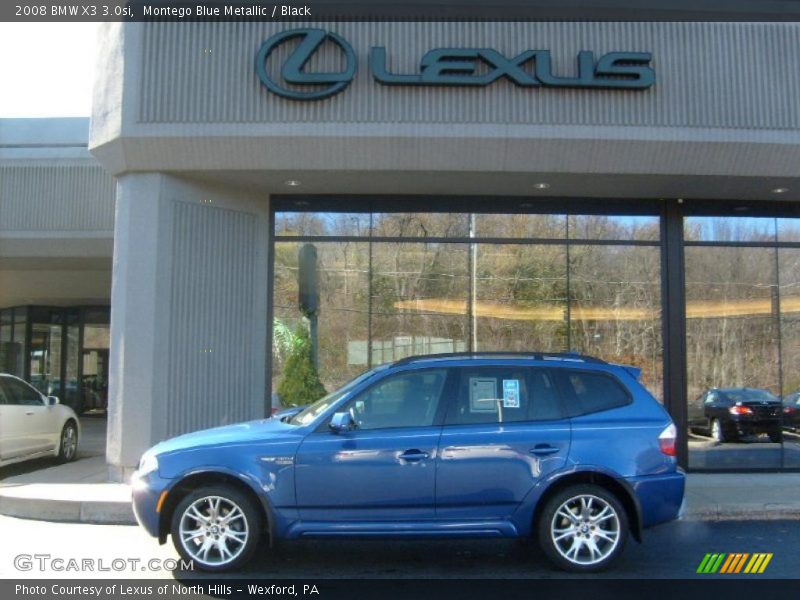 Montego Blue Metallic / Black 2008 BMW X3 3.0si