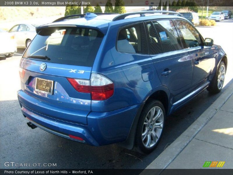 Montego Blue Metallic / Black 2008 BMW X3 3.0si