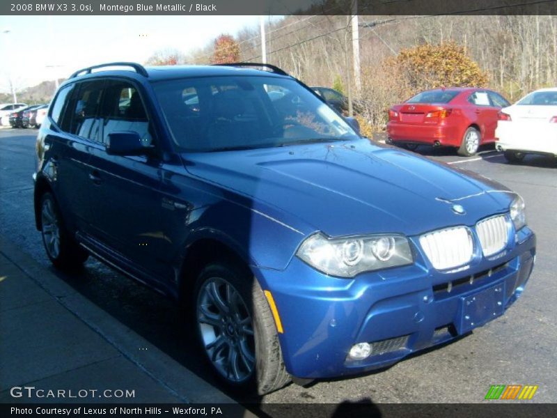 Montego Blue Metallic / Black 2008 BMW X3 3.0si