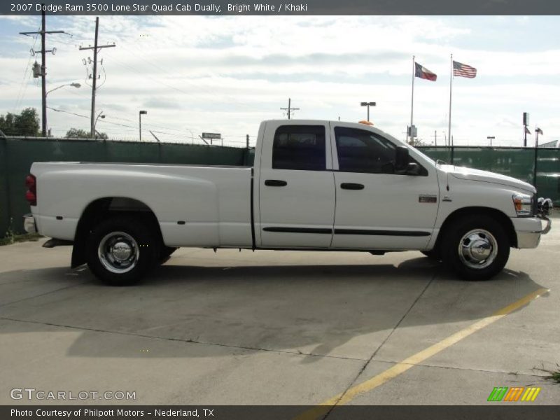 Bright White / Khaki 2007 Dodge Ram 3500 Lone Star Quad Cab Dually