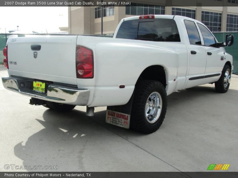 Bright White / Khaki 2007 Dodge Ram 3500 Lone Star Quad Cab Dually