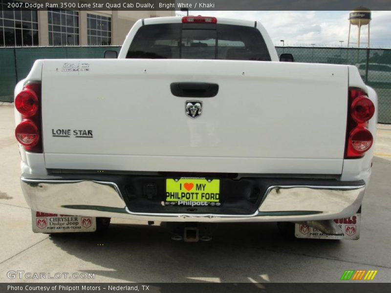 Bright White / Khaki 2007 Dodge Ram 3500 Lone Star Quad Cab Dually