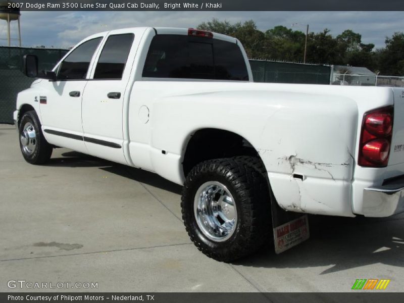 Bright White / Khaki 2007 Dodge Ram 3500 Lone Star Quad Cab Dually