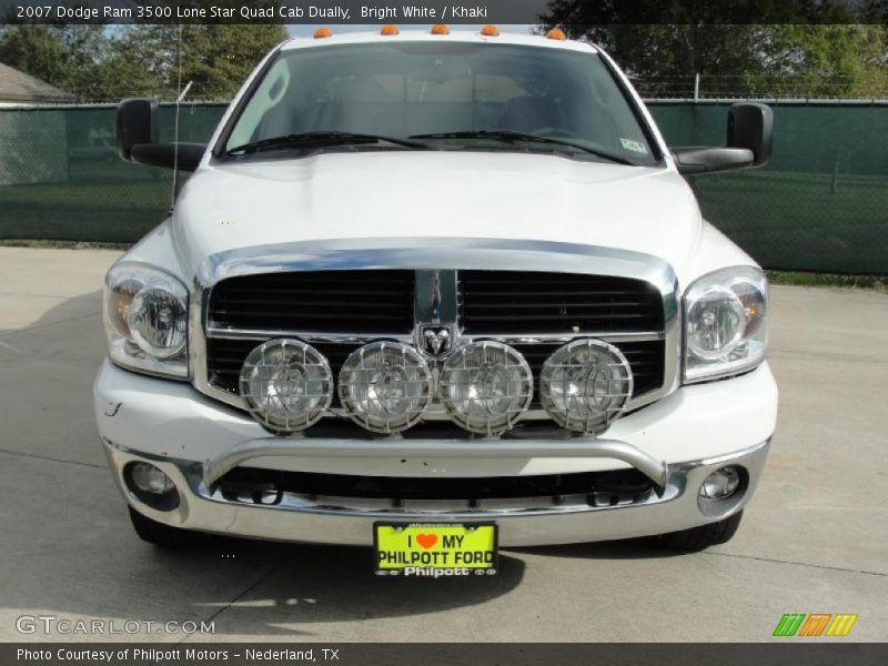 Bright White / Khaki 2007 Dodge Ram 3500 Lone Star Quad Cab Dually