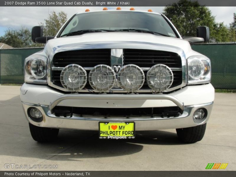 Bright White / Khaki 2007 Dodge Ram 3500 Lone Star Quad Cab Dually