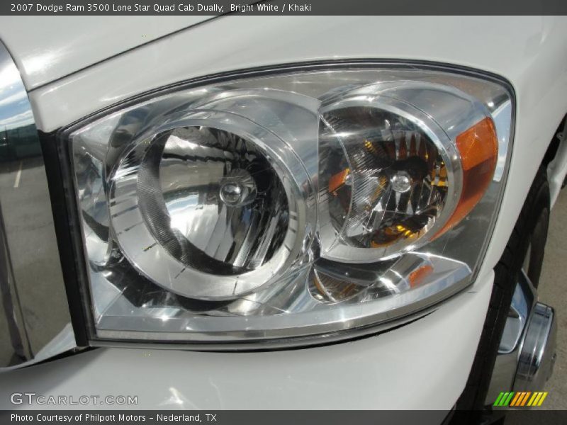 Bright White / Khaki 2007 Dodge Ram 3500 Lone Star Quad Cab Dually