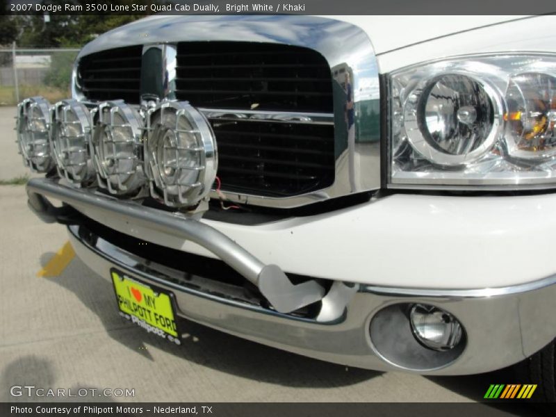 Bright White / Khaki 2007 Dodge Ram 3500 Lone Star Quad Cab Dually