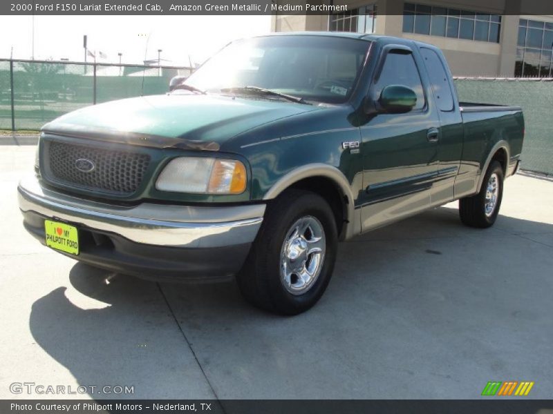 Amazon Green Metallic / Medium Parchment 2000 Ford F150 Lariat Extended Cab
