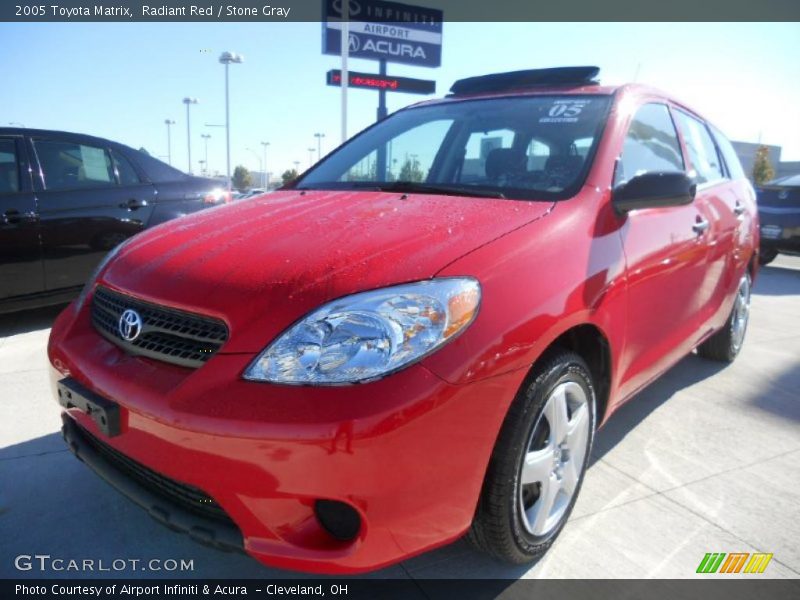 Radiant Red / Stone Gray 2005 Toyota Matrix