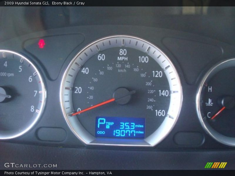 Ebony Black / Gray 2009 Hyundai Sonata GLS