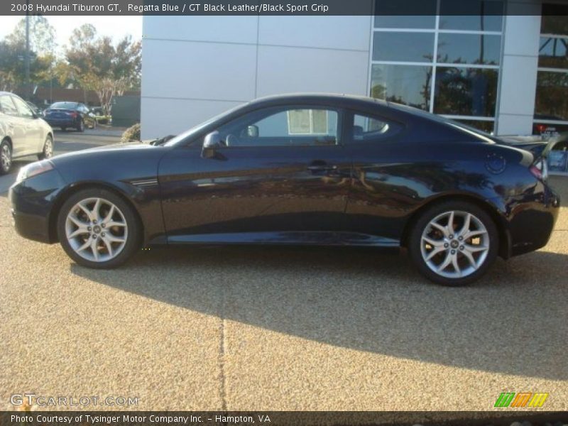 Regatta Blue / GT Black Leather/Black Sport Grip 2008 Hyundai Tiburon GT
