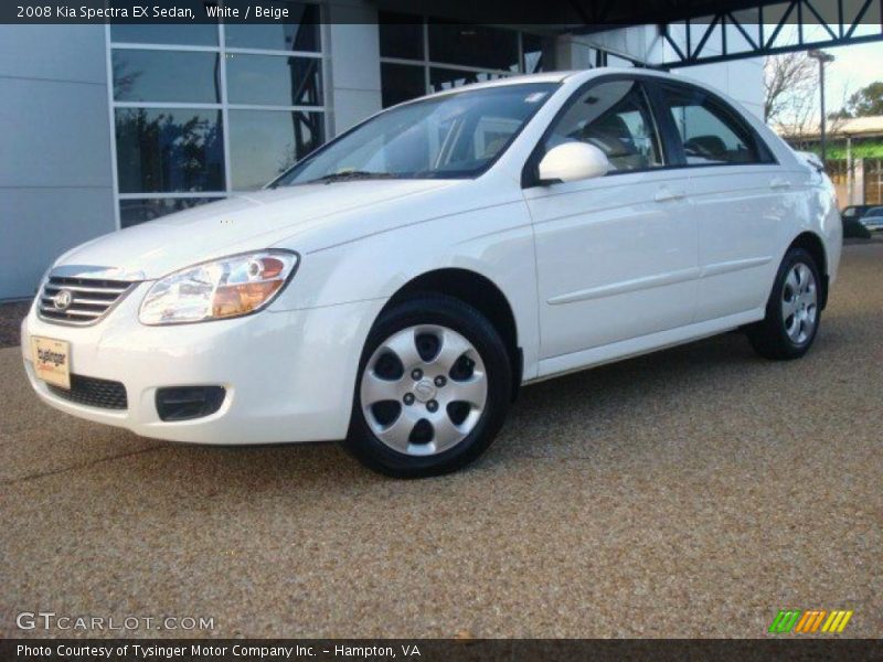 White / Beige 2008 Kia Spectra EX Sedan